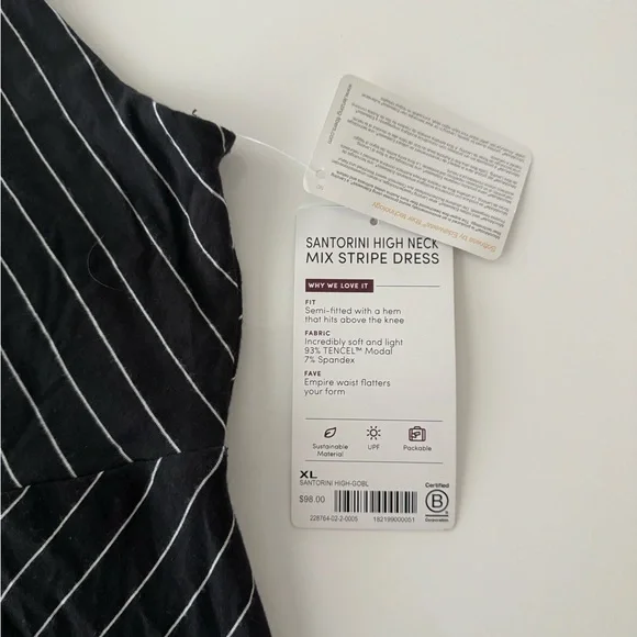 NWT ATHLETA Santorini High Neck Mix Stripe Dress - Picture 4 of 4